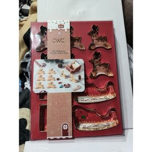 Set Of 10 Copper Look 3-D Christmas Cookie Cutter Set New